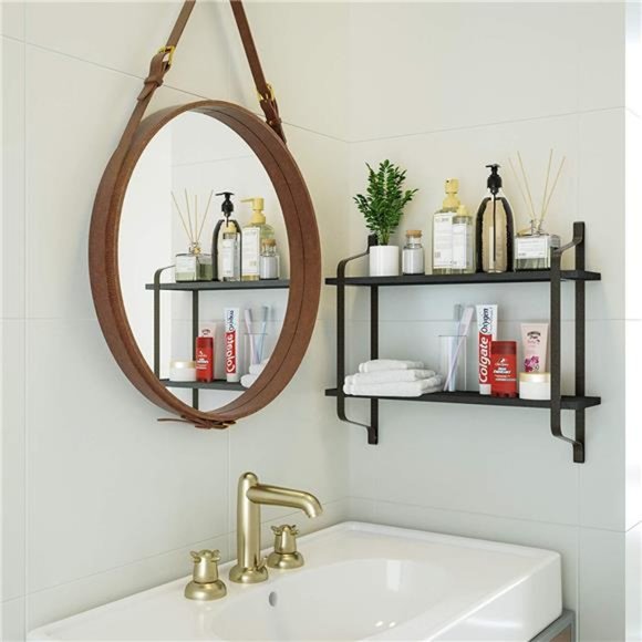 Floating Shelves Wall Mounted Industrial Wood Wall Shelves for Pantry LivingRoom - Picture 3 of 6